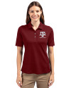 Texas A&M Aggies Alumni Cutter & Buck Virtue Eco Pique Recycled Womens Polo Bordeaux Front Thumbnail Image