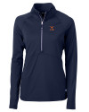 Texas Longhorns Alumni Cutter & Buck Adapt Eco Knit Stretch Recycled Womens Half Zip Pullover Navy Blue Mannequin Thumbnail Image