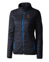Texas Longhorns Alumni Cutter & Buck Rainier PrimaLoft®  Womens Eco Insulated Full Zip Puffer Jacket Dark Navy Mannequin Thumbnail Image
