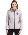 Hartford Yard Goats Cutter & Buck Rainier PrimaLoft®  Womens Eco Insulated Full Zip Puffer Jacket Polished Medium Gray Front Thumbnail Image