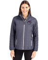 Binghamton Rumble Ponies Cutter & Buck Rainier PrimaLoft®  Womens Eco Insulated Full Zip Puffer Jacket Anthracite Melange Front Thumbnail Image