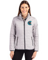 Charlotte Knights Cutter & Buck Rainier PrimaLoft®  Womens Eco Insulated Full Zip Puffer Jacket Polished Medium Gray Front Thumbnail Image