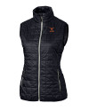 Texas Longhorns Alumni Cutter & Buck Rainier PrimaLoft® Womens Eco Insulated Full Zip Puffer Vest Dark Navy/Silver Mannequin Thumbnail Image