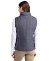 Jacksonville Jumbo Shrimp Cutter & Buck Rainier PrimaLoft® Womens Eco Insulated Full Zip Puffer Vest Anthracite Melange Back Thumbnail Image
