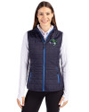 Gwinnett Stripers Cutter & Buck Rainier PrimaLoft® Womens Eco Insulated Full Zip Puffer Vest Dark Navy Front Thumbnail Image