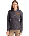 Tennessee Volunteers Cutter & Buck Traverse Stretch Eco Camo Print Quarter Zip Womens Pullover Black Front Thumbnail Image