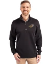 Akron RubberDucks Cutter & Buck Traverse Stretch Eco Quarter Zip Mens Pullover Black Front Thumbnail Image