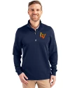 Las Vegas Aviators Cutter & Buck Traverse Stretch Eco Quarter Zip Mens Pullover Liberty Navy Front Thumbnail Image