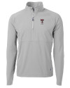 Texas Tech Red Raiders Alumni Cutter & Buck Adapt Eco Knit Hybrid Recycled Mens Quarter Zip Polished Medium Gray Mannequin Thumbnail Image