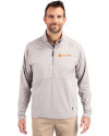 Tennessee Volunteers Alumni Cutter & Buck Adapt Eco Knit Hybrid Recycled Mens Quarter Zip Polished Medium Gray Front Thumbnail Image