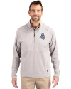 Hartford Yard Goats Cutter & Buck Adapt Eco Knit Hybrid Recycled Mens Quarter Zip Polished Medium Gray Front Thumbnail Image