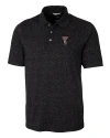 Texas Tech Red Raiders Alumni Cutter & Buck Advantage Tri-Blend Space Dye Mens Polo Dark Black Mannequin Thumbnail Image