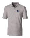 Michigan Wolverines Alumni Cutter & Buck Forge Pencil Stripe Stretch Mens Polo Polished Medium Gray Mannequin Thumbnail Image