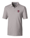 Texas A&M Aggies Alumni Cutter & Buck Forge Pencil Stripe Stretch Mens Polo Polished Medium Gray Mannequin Thumbnail Image