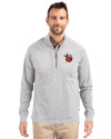 Fort Wayne TinCaps Cutter & Buck Adapt Eco Knit Heather Mens Quarter Zip Pullover Polished Heather Front Thumbnail Image