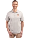 Texas Longhorns Alumni Cutter & Buck Virtue Eco Pique Stripe Recycled Mens Polo Polished Medium Gray Front Thumbnail Image