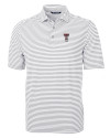 Texas Tech Red Raiders Alumni Cutter & Buck Virtue Eco Pique Stripe Recycled Mens Polo Polished Medium Gray Mannequin Thumbnail Image