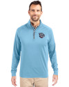 Lehigh Valley IronPigs Cutter & Buck Adapt Eco Knit Stretch Recycled Mens Quarter Zip Pullover Atlas Light Blue Front Thumbnail Image