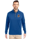 Durham Bulls Cutter & Buck Adapt Eco Knit Stretch Recycled Mens Quarter Zip Pullover Tour Blue Front Thumbnail Image