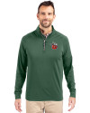 Fort Wayne TinCaps Cutter & Buck Adapt Eco Knit Stretch Recycled Mens Quarter Zip Pullover Hunter Green Front Thumbnail Image