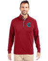 Charlotte Knights Cutter & Buck Adapt Eco Knit Stretch Recycled Mens Quarter Zip Pullover Cardinal Red Front Thumbnail Image