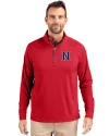 Nashville Sounds Cutter & Buck Adapt Eco Knit Stretch Recycled Mens Quarter Zip Pullover Red Front Thumbnail Image