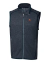Texas Longhorns Alumni Cutter & Buck Mainsail Sweater-Knit Mens Full Zip Vest Liberty Navy Heather Mannequin Thumbnail Image
