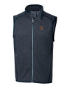 Texas Longhorns Alumni Cutter & Buck Mainsail Sweater-Knit Mens Full Zip Vest Liberty Navy Heather Mannequin Thumbnail Image