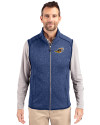 Akron RubberDucks Cutter & Buck Mainsail Sweater-Knit Mens Full Zip Vest Tour Blue Heather Front Thumbnail Image