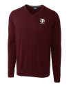 Texas A&M Aggies Alumni Cutter & Buck Lakemont Tri-Blend Mens V-Neck Pullover Sweater Bordeaux Mannequin Thumbnail Image