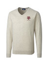 Texas A&M Aggies Alumni Cutter & Buck Lakemont Tri-Blend Mens V-Neck Pullover Sweater Oatmeal Heather Mannequin Thumbnail Image