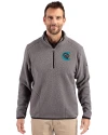 Charlotte Knights Cutter & Buck Cascade Eco Fleece Mens Quarter Zip Jacket Elemental Grey/Black Front Thumbnail Image