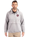Texas A&M Aggies Cutter & Buck Charter Eco Recycled Mens Anorak Jacket Polished Medium Gray Front Thumbnail Image