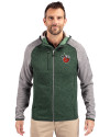 Fort Wayne TinCaps Cutter & Buck Mainsail Full Zip Hooded Mens Jacket Hunter Heather/Polished Heather Front Thumbnail Image