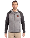 Fort Wayne TinCaps Cutter & Buck Mainsail Full Zip Hooded Mens Jacket Polished Heather/Charcoal Heather Front Thumbnail Image