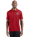 Birmingham Barons Clique Ice Pique Mens Short Sleeve Tech Polo Cardinal Red Front Thumbnail Image