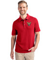 El Paso Chihuahuas Cutter & Buck Advantage Eco Tri-Blend Pique Mens Polo Cardinal Red Front Thumbnail Image