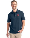 Jacksonville Jumbo Shrimp Cutter & Buck Advantage Eco Tri-Blend Pique Mens Polo Liberty Navy Front Thumbnail Image