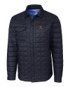 Texas Longhorns Alumni Cutter & Buck Rainier PrimaLoft® Mens Eco Insulated Quilted Shirt Jacket Dark Navy Mannequin Thumbnail Image