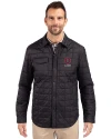 View image 1: Ohio State Buckeyes Alumni Cutter & Buck Rainier Recycled Insulated Puffer Mens Full Zip Shirt Jacket Black Front