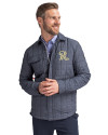 Frisco RoughRiders Cutter & Buck Rainier PrimaLoft® Mens Eco Insulated Quilted Shirt Jacket Anthracite Melange Front Thumbnail Image