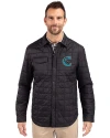 Charlotte Knights Cutter & Buck Rainier PrimaLoft® Mens Eco Insulated Quilted Shirt Jacket Black Front Thumbnail Image