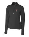 Texas Tech Red Raiders Alumni Cutter & Buck Traverse Stretch Eco Quarter Zip Womens Pullover Black Mannequin Thumbnail Image