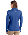 Iowa Cubs Cutter & Buck Traverse Stretch Eco Quarter Zip Womens Pullover Tour Blue Back Thumbnail Image