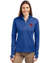Buffalo Bisons Cutter & Buck Traverse Stretch Eco Quarter Zip Womens Pullover Tour Blue Front Thumbnail Image