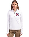 Nashville Sounds Cutter & Buck Traverse Stretch Eco Quarter Zip Womens Pullover White Front Thumbnail Image