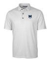 Michigan Wolverines Alumni Cutter & Buck Pike Double Dot Print Stretch Mens Polo Charcoal Mannequin Thumbnail Image