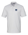 Michigan Wolverines Alumni Cutter & Buck Pike Double Dot Print Stretch Mens Polo White Mannequin Thumbnail Image
