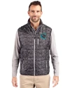 Charlotte Knights Cutter & Buck Rainier PrimaLoft® Mens Eco Insulated Full Zip Printed Puffer Vest Black Front Thumbnail Image