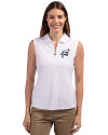Reading Fightin Phils Cutter & Buck Forge Stretch Womens Sleeveless Polo White Front Thumbnail Image